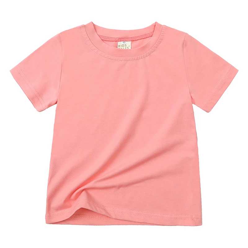 Kids' short sleeve cotton top, folded neatly, highlighting soft, wrinkle-resistant fabric