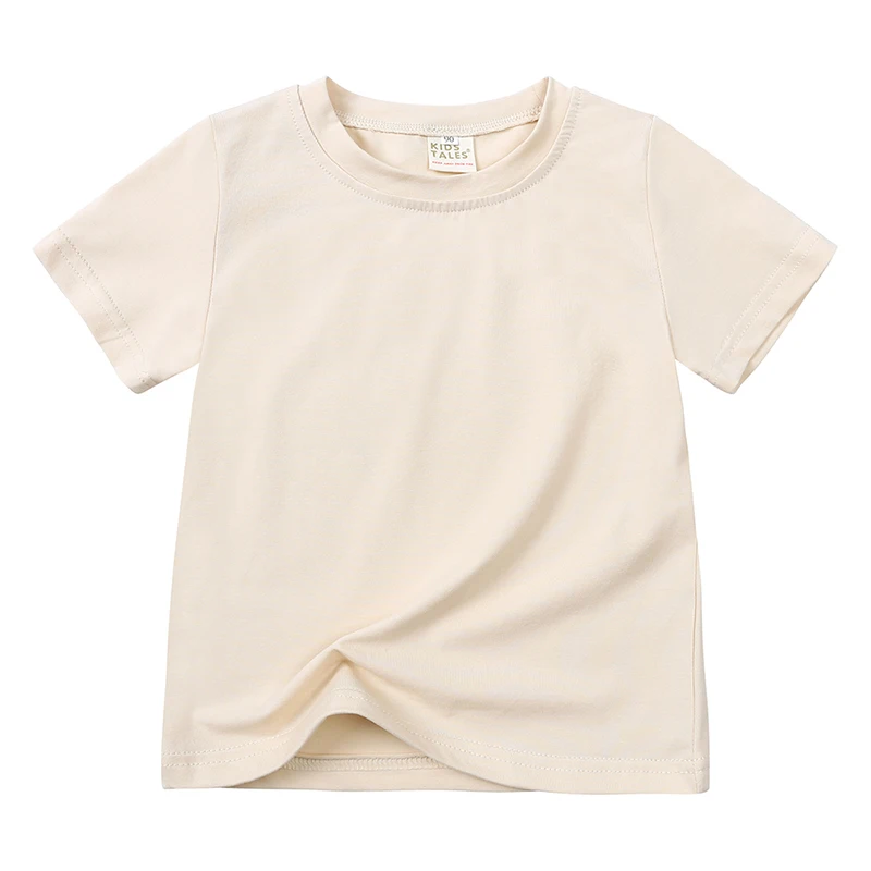 Kids' short sleeve cotton blend t-shirt with a small logo detail, active summer top