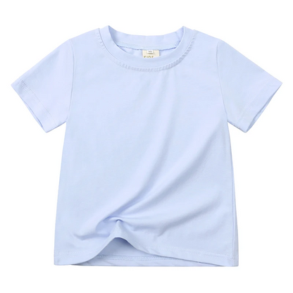 Kids' short sleeve cotton blend t-shirt in yellow, bright summer wear for children