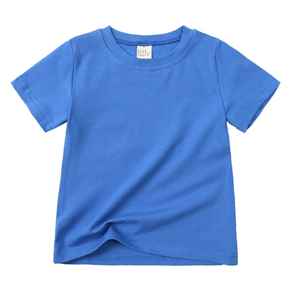 Unisex children's short sleeve t-shirt in grey, versatile cotton top for casual wear