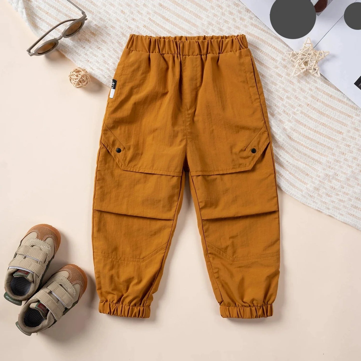 Unisex casual cargo overalls perfect for spring outdoor play, loose fit design