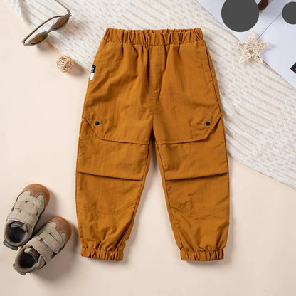 Unisex casual cargo overalls perfect for spring outdoor play, loose fit design