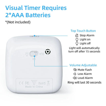 Compact kids visual timer with a colorful display, a silent and effective focus aid for school.