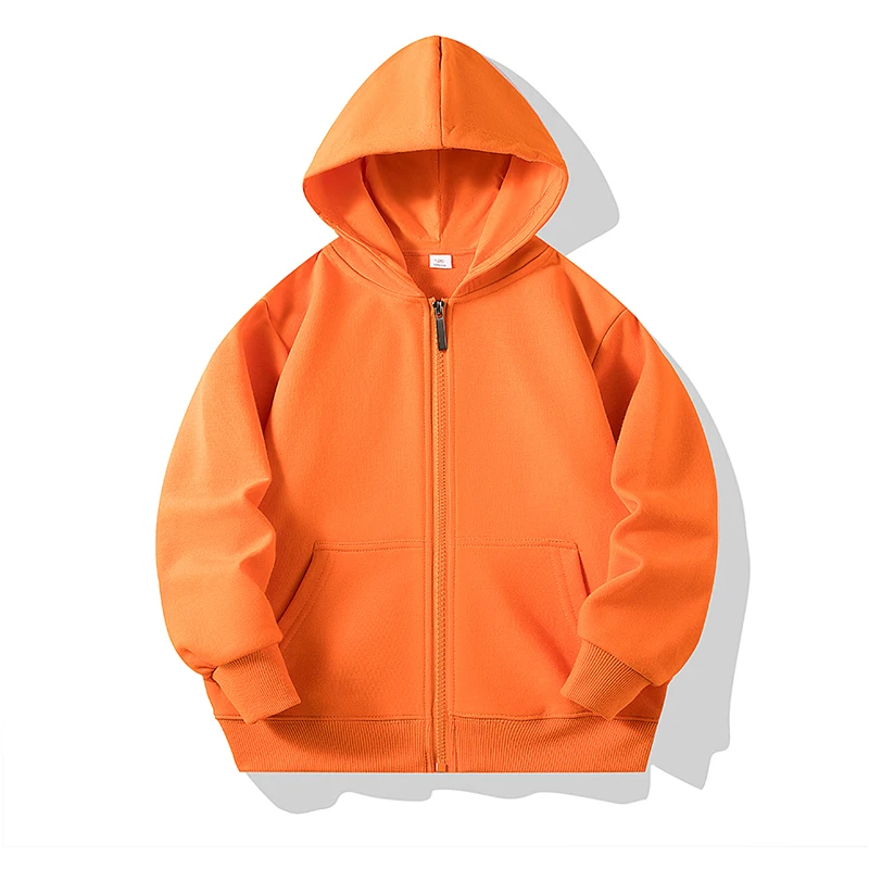 Flat lay of the kids' warm zipper hoodie, ready for playwear or school.