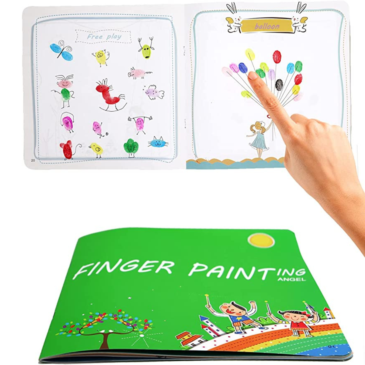 An open finger paint wheel set demonstrating the smooth texture of the washable craft paint, perfect for kids.