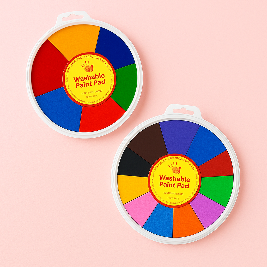Colorful finger paint wheel set for children's gifts, featuring easy-to-clean, non-toxic craft paint.