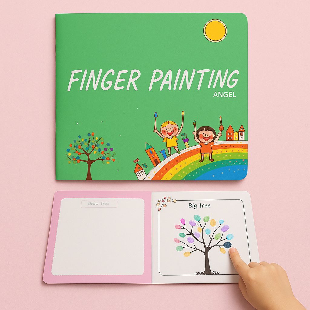 A zoomed-in view of the washable finger paint tubs within the wheel set, highlighting their bright hues.