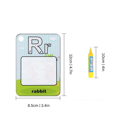 Reusable Water-Reveal Flashcards with colorful illustrations, ideal educational travel toy for kids