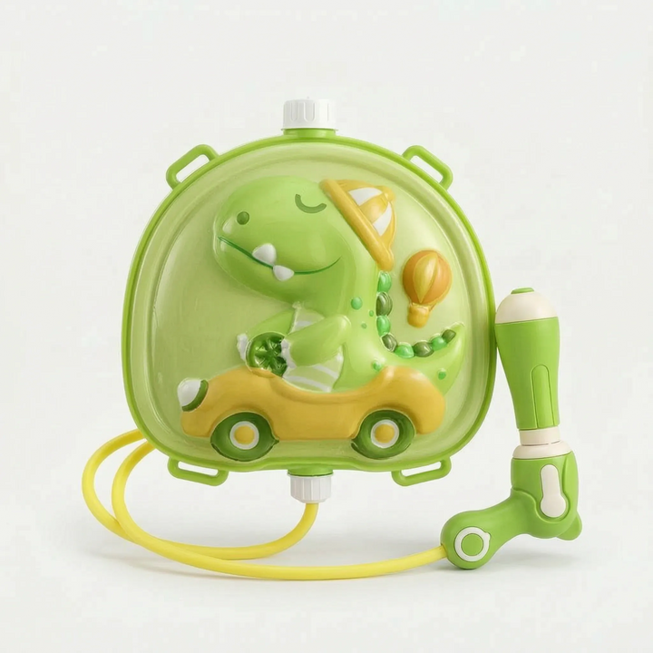Pump-action kids' backpack water blaster, great for outdoor summer fun, water fights, and splash play.