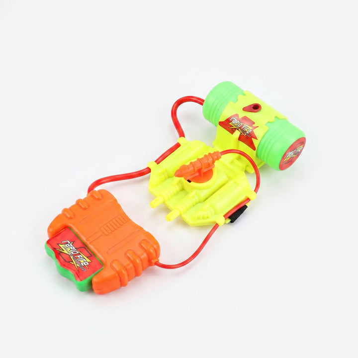 Fun wrist water blaster toy for children, ideal for active summer outdoor games.