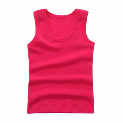 Children's breathable cotton tank top in multiple colors, ideal for everyday comfort.