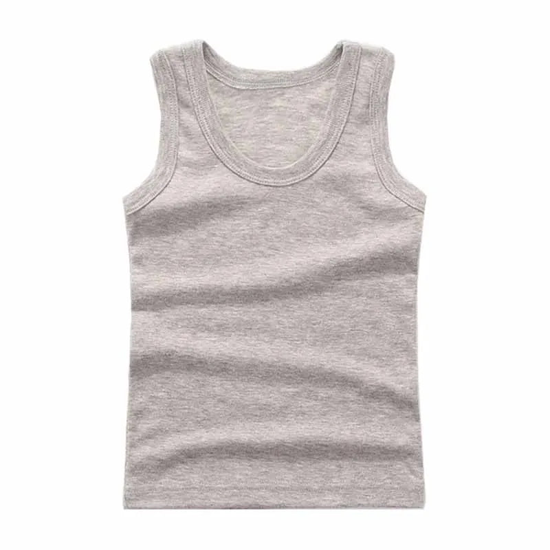 Vibrant red kids cotton tank top, excellent for active children and warm weather.