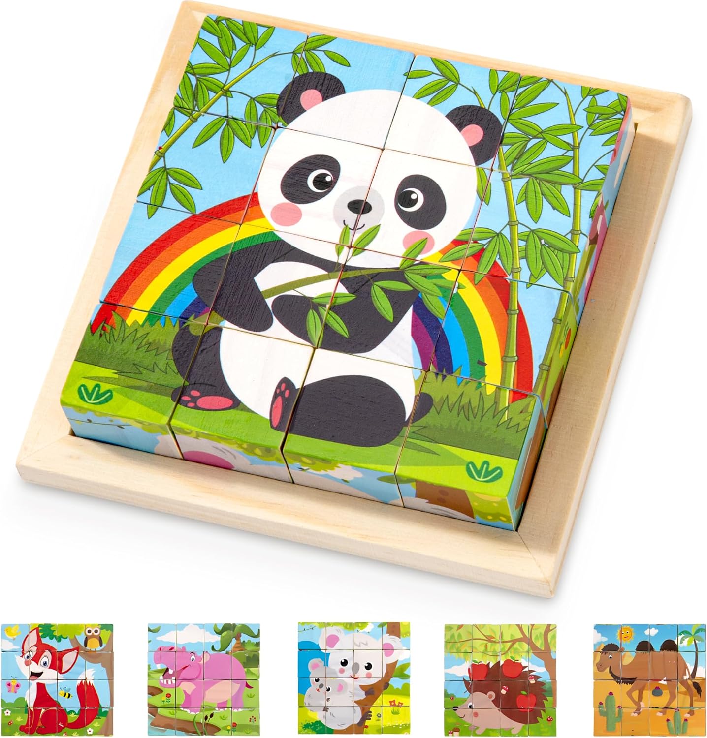 Toddler engaged with a wooden 3D puzzle, a fun and educational learning toy