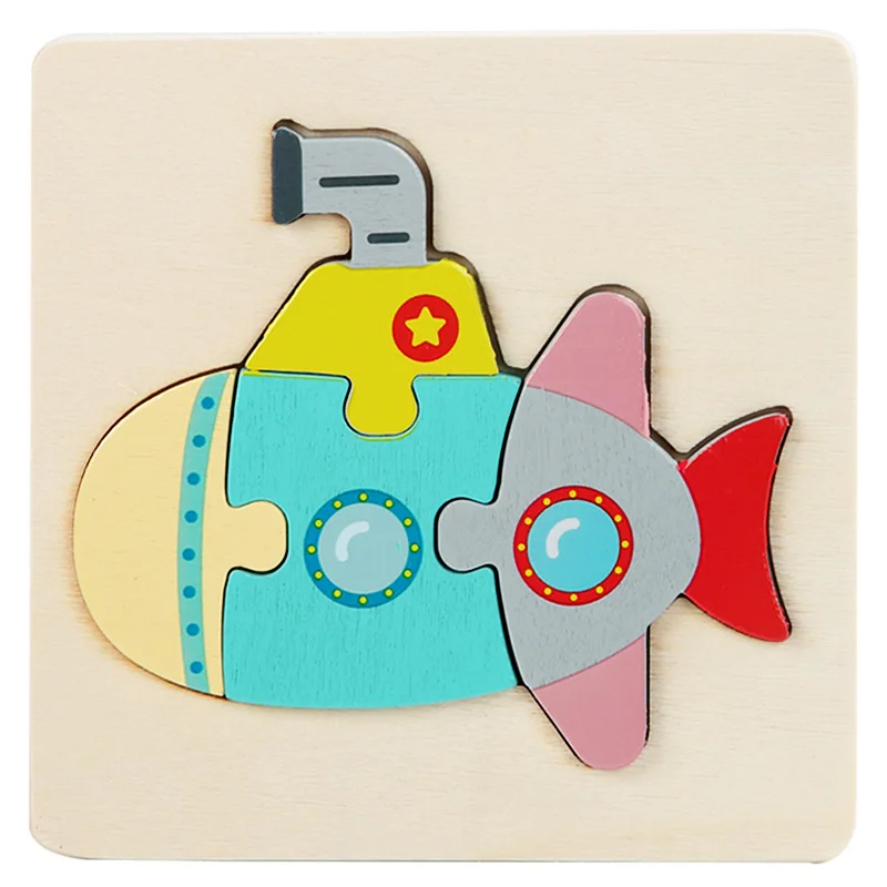 Collection of 3D wooden sea animal puzzles, educational and fun sensory play for kids