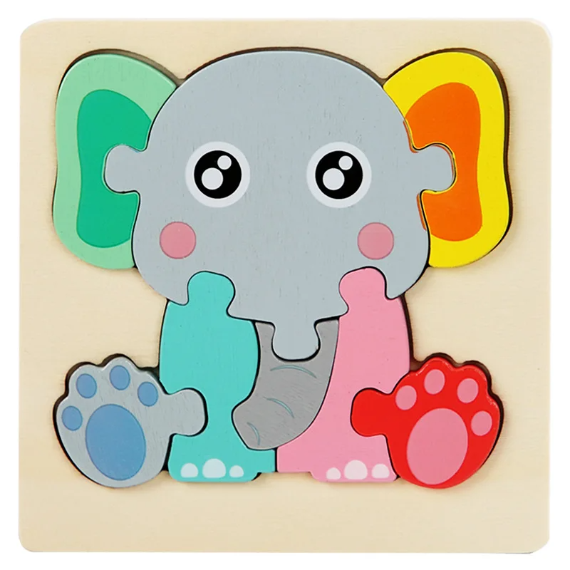 Kids' wooden 3D farm animal puzzles, enhancing sensory play and learning skills