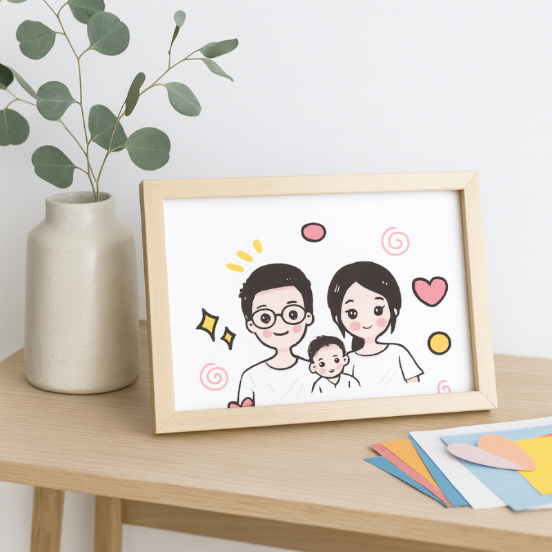 Kids Wooden Art Display Frame for 3D artwork, perfect for child's room decor & memory keeping of creative play