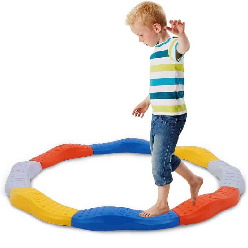 Kids wooden balance beam set for active play, gross motor skill development, preschool indoor toy