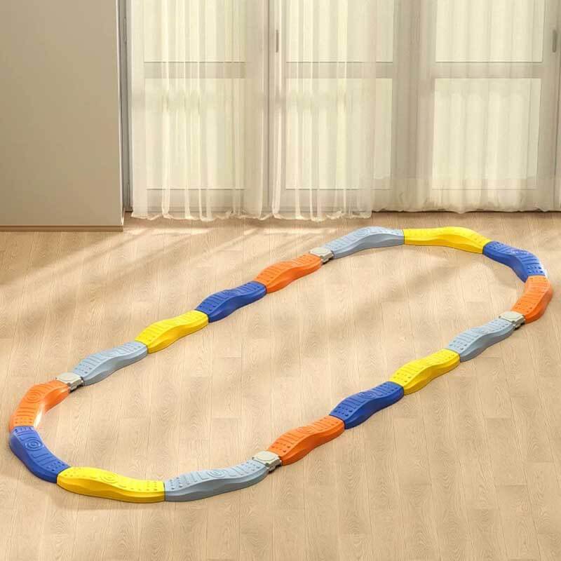 Balance beam set with textured surfaces, providing sensory input for preschool kids, activity toy