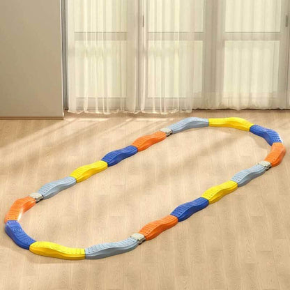 Balance beam set with textured surfaces, providing sensory input for preschool kids, activity toy