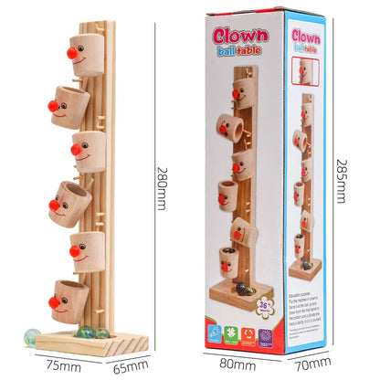 High-quality wooden clown-themed ball track game, an ideal toy for young children's development