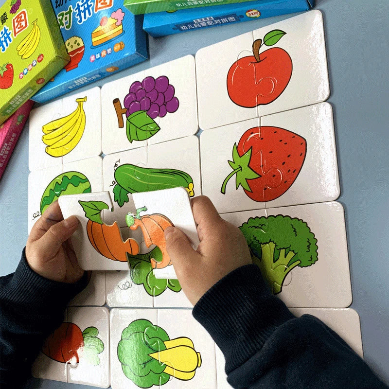 Toddler sorting and stacking wooden puzzle set, early learning cognitive toy for children