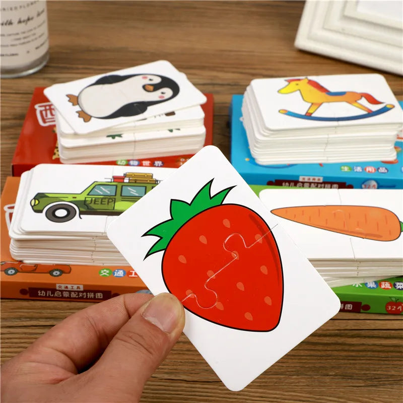 Montessori-style wooden cognitive puzzle set, perfect for preschool-aged children's development