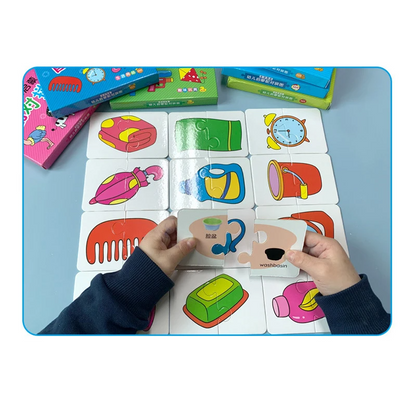 Child's wooden puzzle game, enhances hand-eye coordination and critical thinking