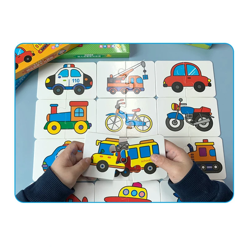 Brightly colored wooden puzzle for kids, helps with shape recognition and brain development
