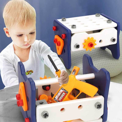 Kids' Wooden Construction Tool Play Set for educational pretend play & STEM learning