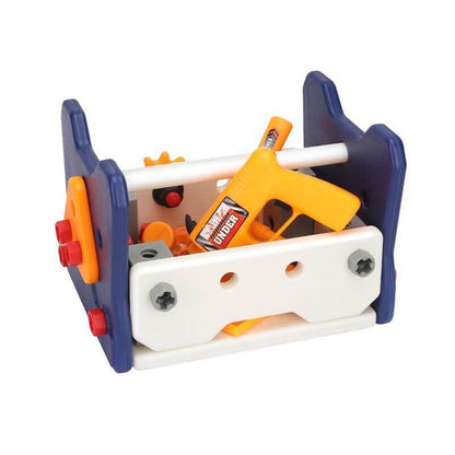 Colorful wooden construction set for toddlers, promoting STEM & motor skills
