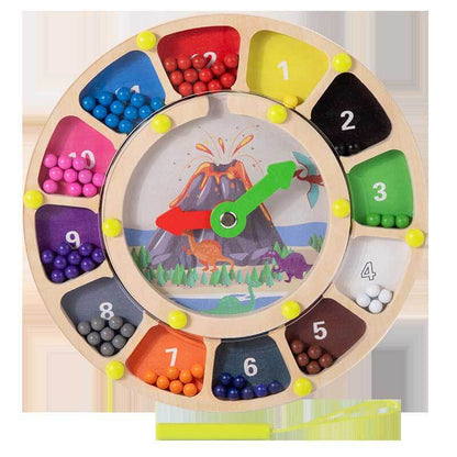 Kids wooden magnetic color clock maze puzzle toy for preschool learning, developing fine motor skills