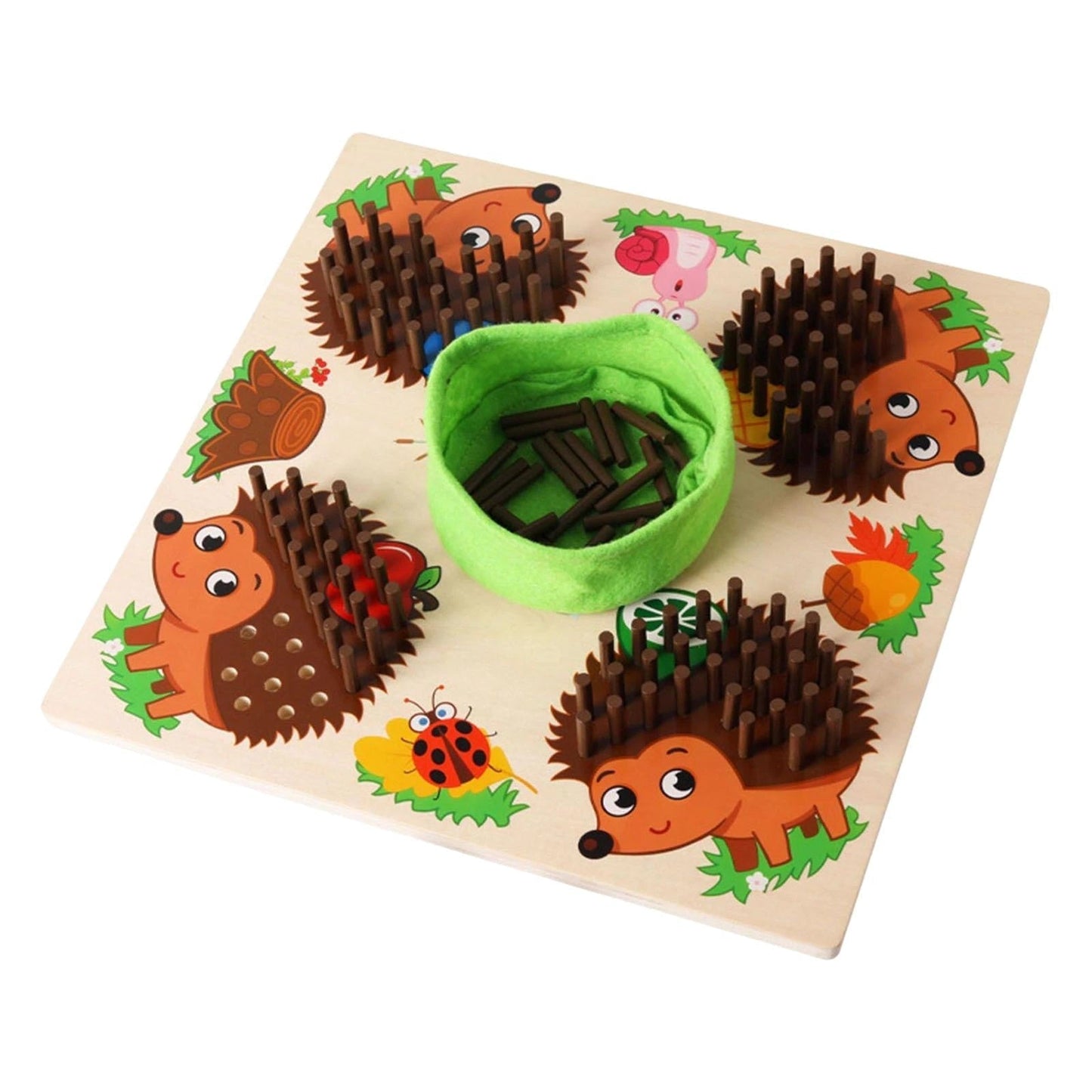 Kids wooden math learning addition game, an educational toy for preschool STEM and fine motor skill development.