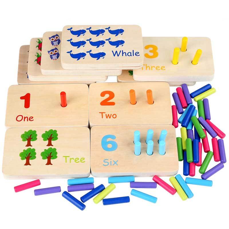 Complete set of kids wooden Montessori math game, ideal for early education and learning