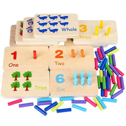 Complete set of kids wooden Montessori math game, ideal for early education and learning