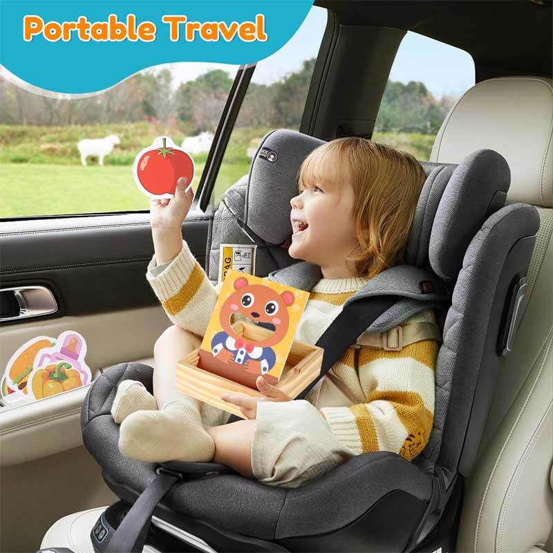Activity toy: Wooden pretend play feeding game, teaches coordination and imaginative skills