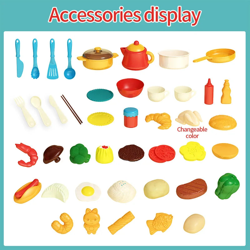 Complete children's kitchen toy with oven, sink, and stovetop, encouraging creative cooking role play