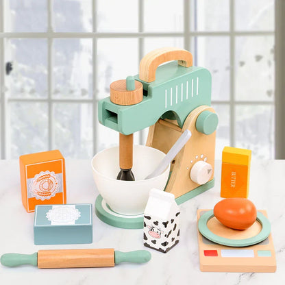 Kids wooden play kitchen with accessories, an ideal educational toy for gifts and motor skill enhancement