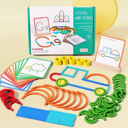 Child's hand placing a brightly colored wooden shape into a puzzle, developing fine motor skills