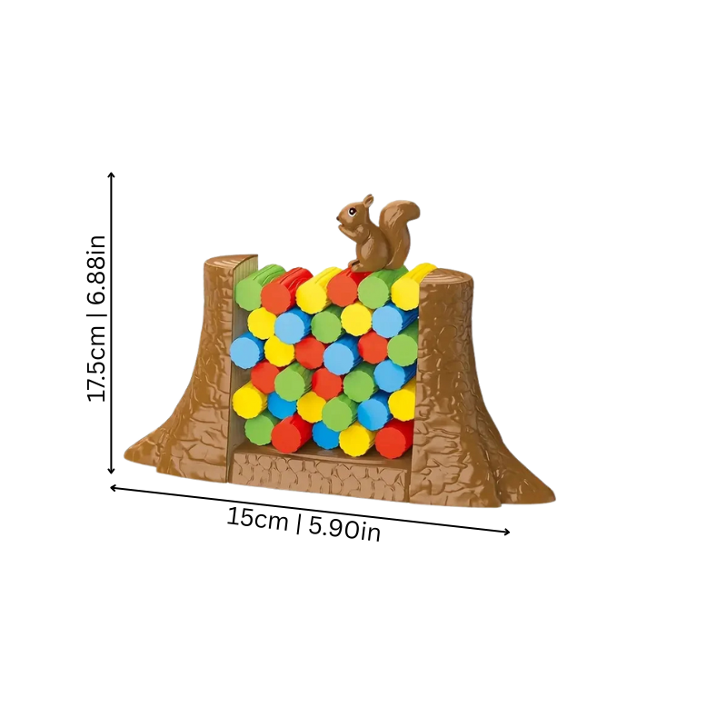 Squirrel Stacking Game: children's wooden balance toy, perfect for cooperative play & motor skill development