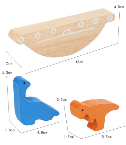 Close-up of wooden animal stacking blocks, perfect for educational play and fostering toddler development