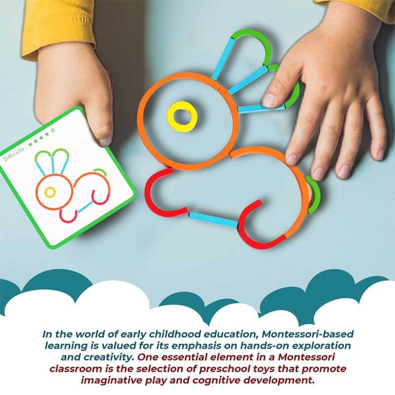 Educational wooden STEM building blocks promote fine motor skills in kids