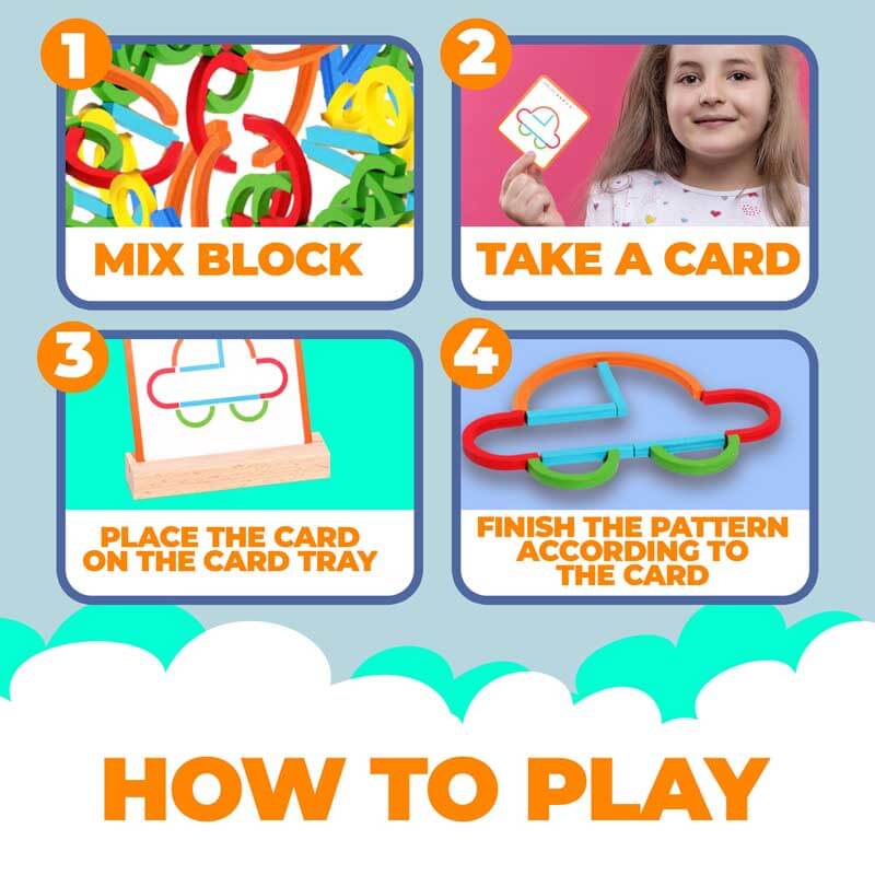 Assorted wooden rings and sticks foster fine motor skills and creative thinking