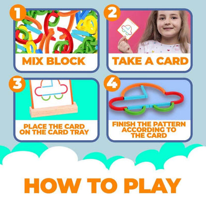 Assorted wooden rings and sticks foster fine motor skills and creative thinking