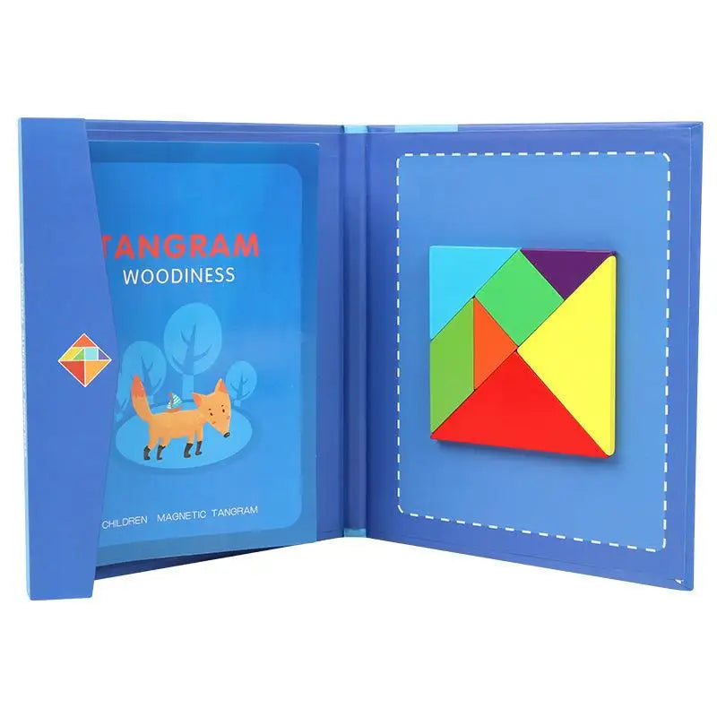 Wooden tangram puzzle set, educational toy fostering spatial awareness in children