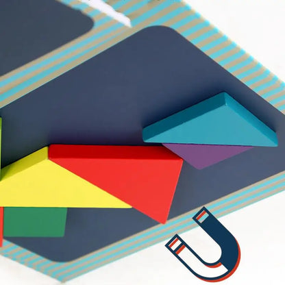 Magnetic tangram puzzle for kids, vibrant blocks for creative problem-solving fun