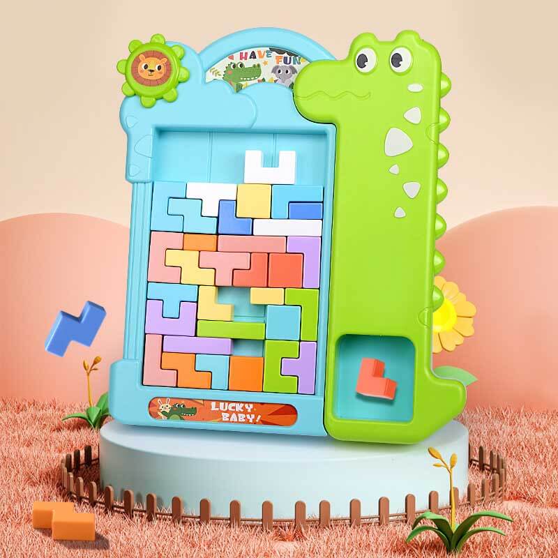 Assorted wooden puzzle shapes for kids, promoting spatial reasoning and critical thinking, pegged design