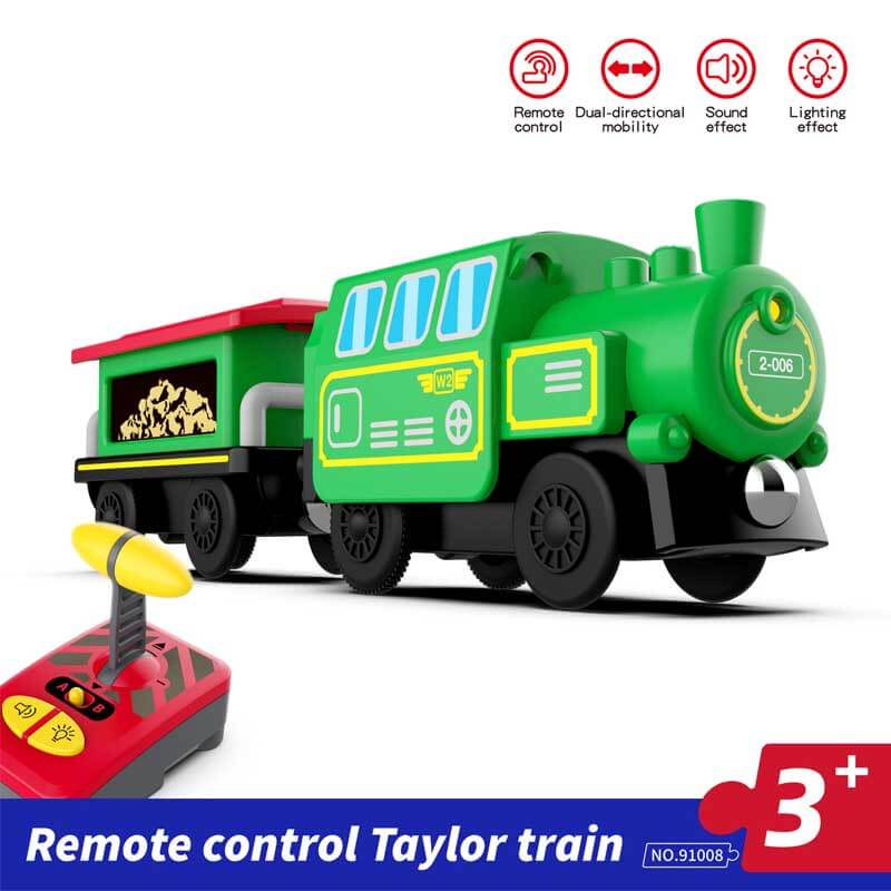 Imaginative play kids wooden train set with engine, figures, and accessories for storytelling