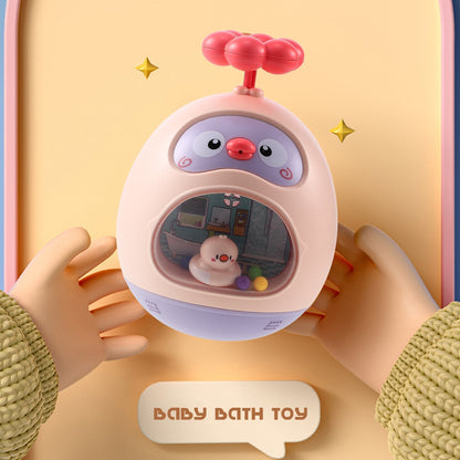 Water-spraying duck bath toy, an engaging sprinkler for kids' fun in the bath or water play.