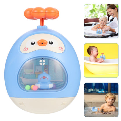Yellow duck sprinkler bath toy, promoting active water play and enjoyable bath times for kids.