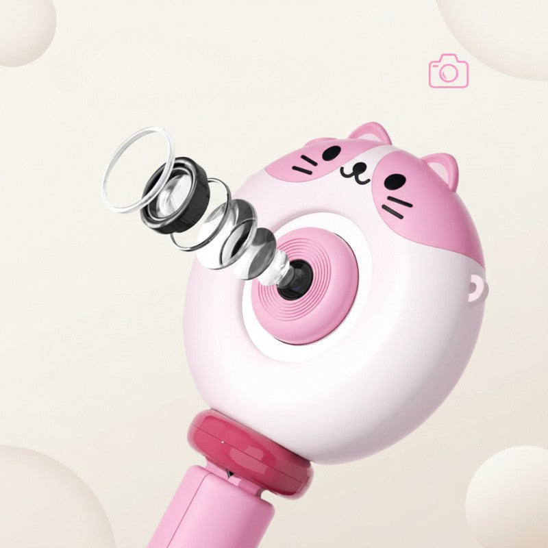 KidSnap digital camera for kids, bright yellow, capturing outdoor play